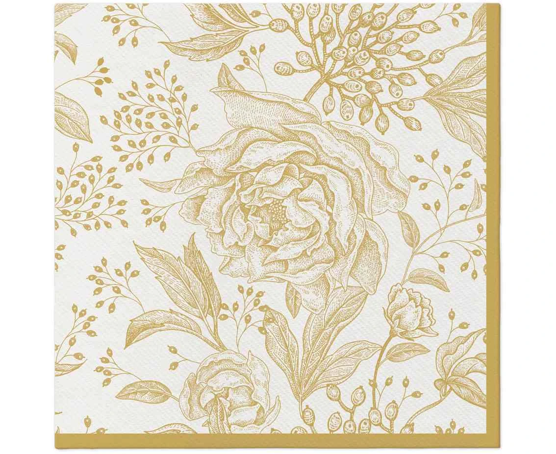 PAW Airlaid Rose Peonies Napkins, 40x40 cm, 12 pcs.