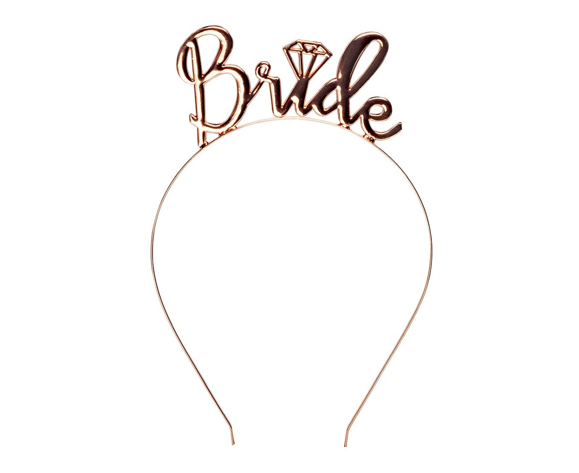 Metal tiara ''Bride'' rose gold