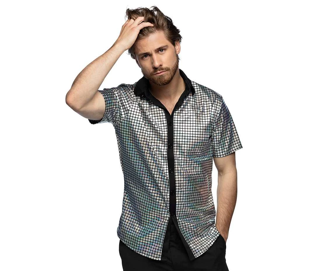 Shirt Disco Diamond silver (M)