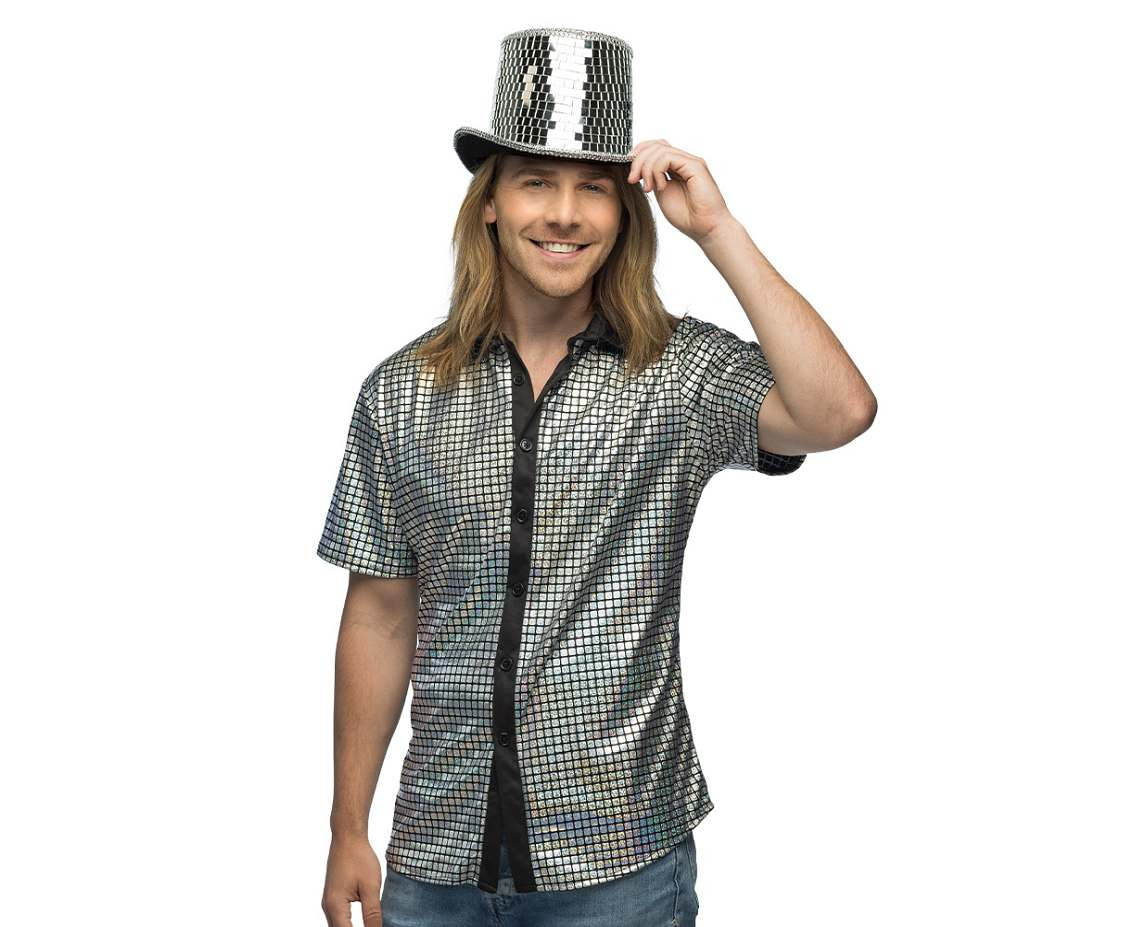 Shirt Disco Diamond silver (L)