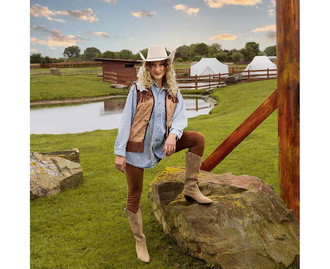 Vest Western brown (M)