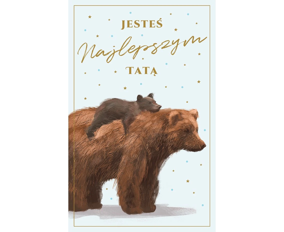 Greeting card, For the best dad, Bears, 13x20.5 cm