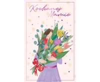 Greeting card, For my beloved mom, Bouquet of flowers, 13x20.5 cm