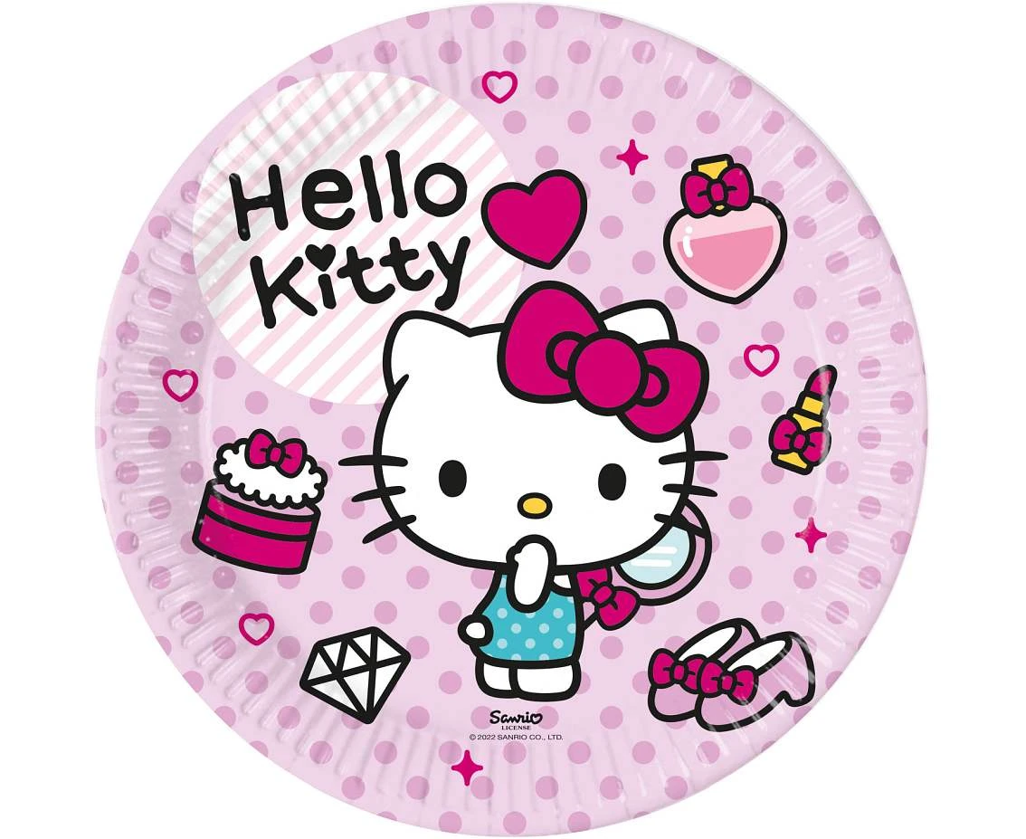 Plates paper  HELLO KITTY SANRIO FSC, 23 cm., 8 pcs.