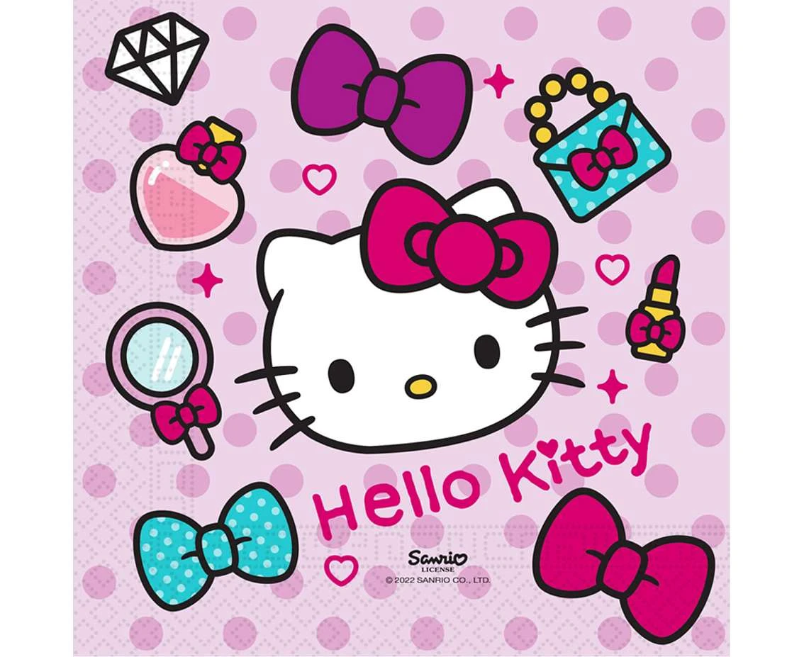 Napkins paper  33x33 cm HELLO KITTY SANRIO FSC, 23 cm., 8 pcs.