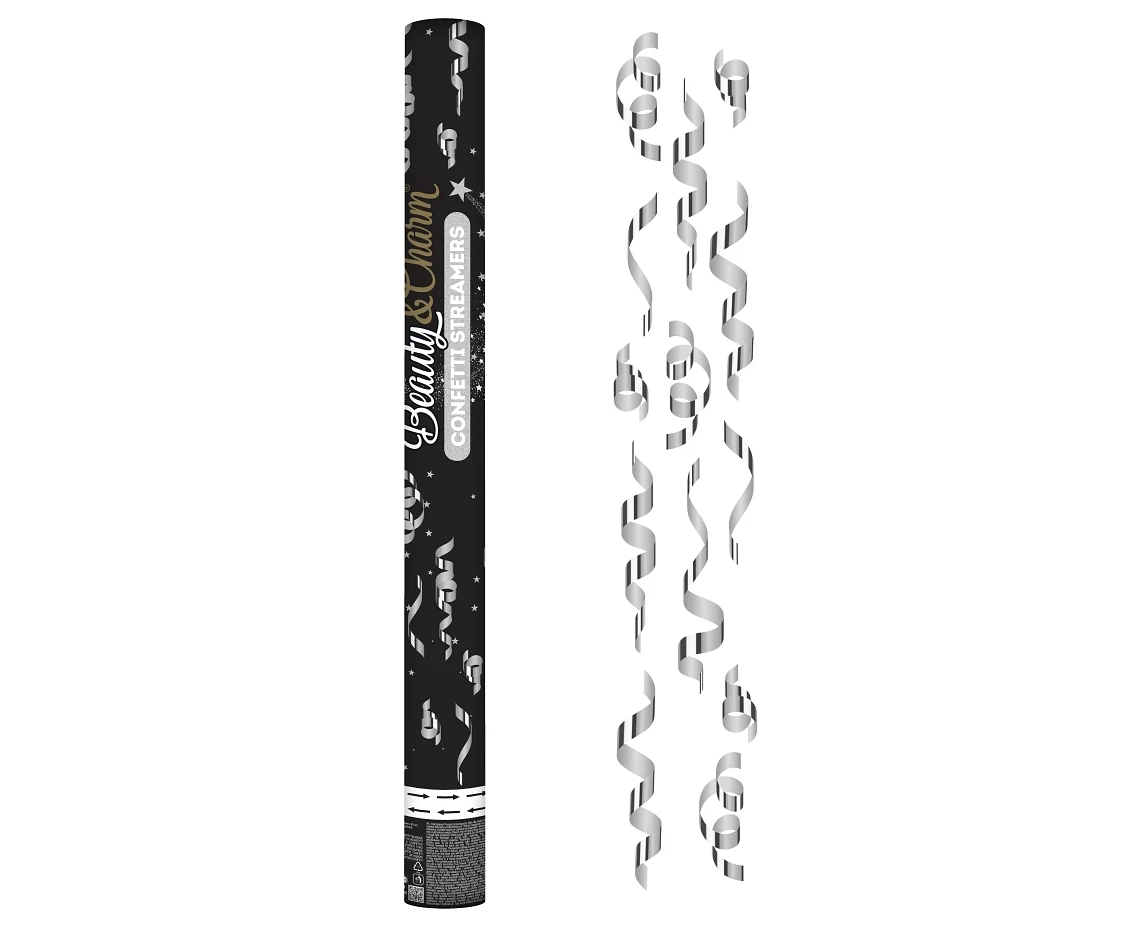 Confetti Cannon - Streamers Silver / 60 cm
 7cm cylinder 60g confetti