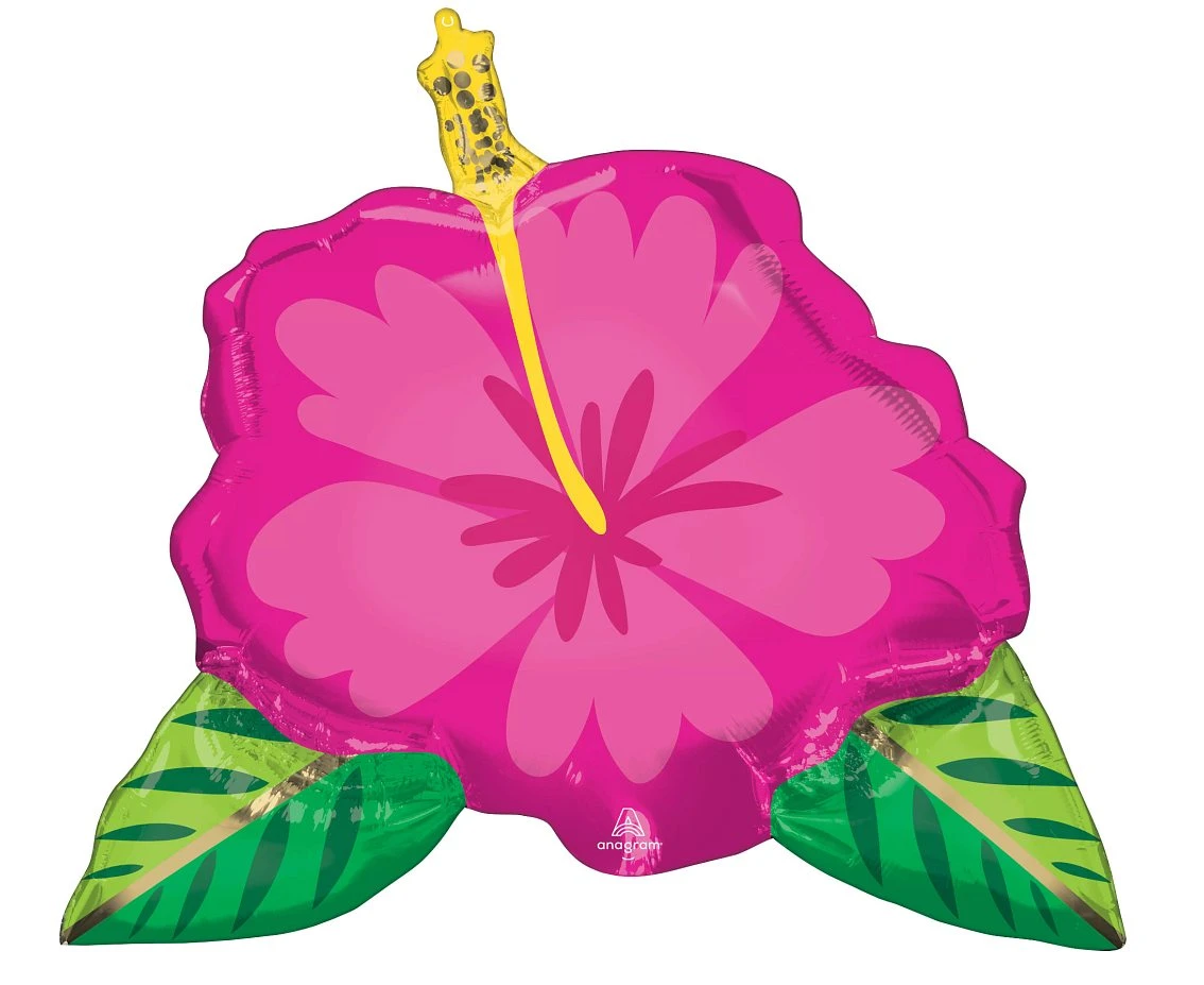 Foil balloon Super Shape Beautiful Tropical Hibiscus, 63 x 68 cm EOL