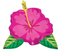 Foil balloon Super Shape Beautiful Tropical Hibiscus, 63 x 68 cm EOL