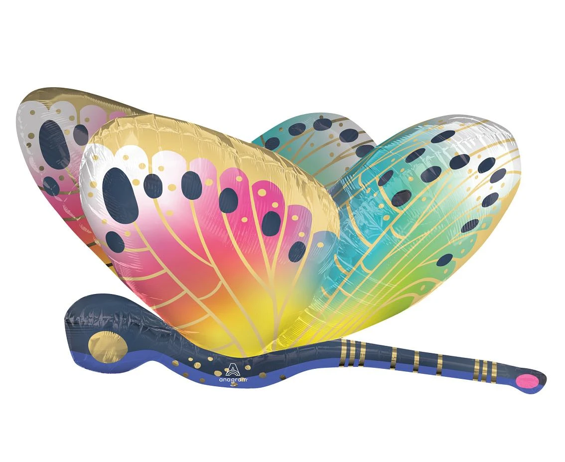 Foil balloon UltraShape vibrant flutters dragonfly EOL