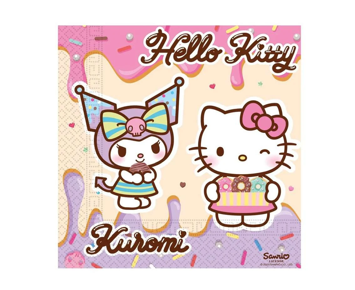 Paper napkins Kuromi, 33x33 cm, 20 pcs