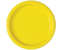 Paper plates, neon yellow, 18 cm, 8 pcs.
