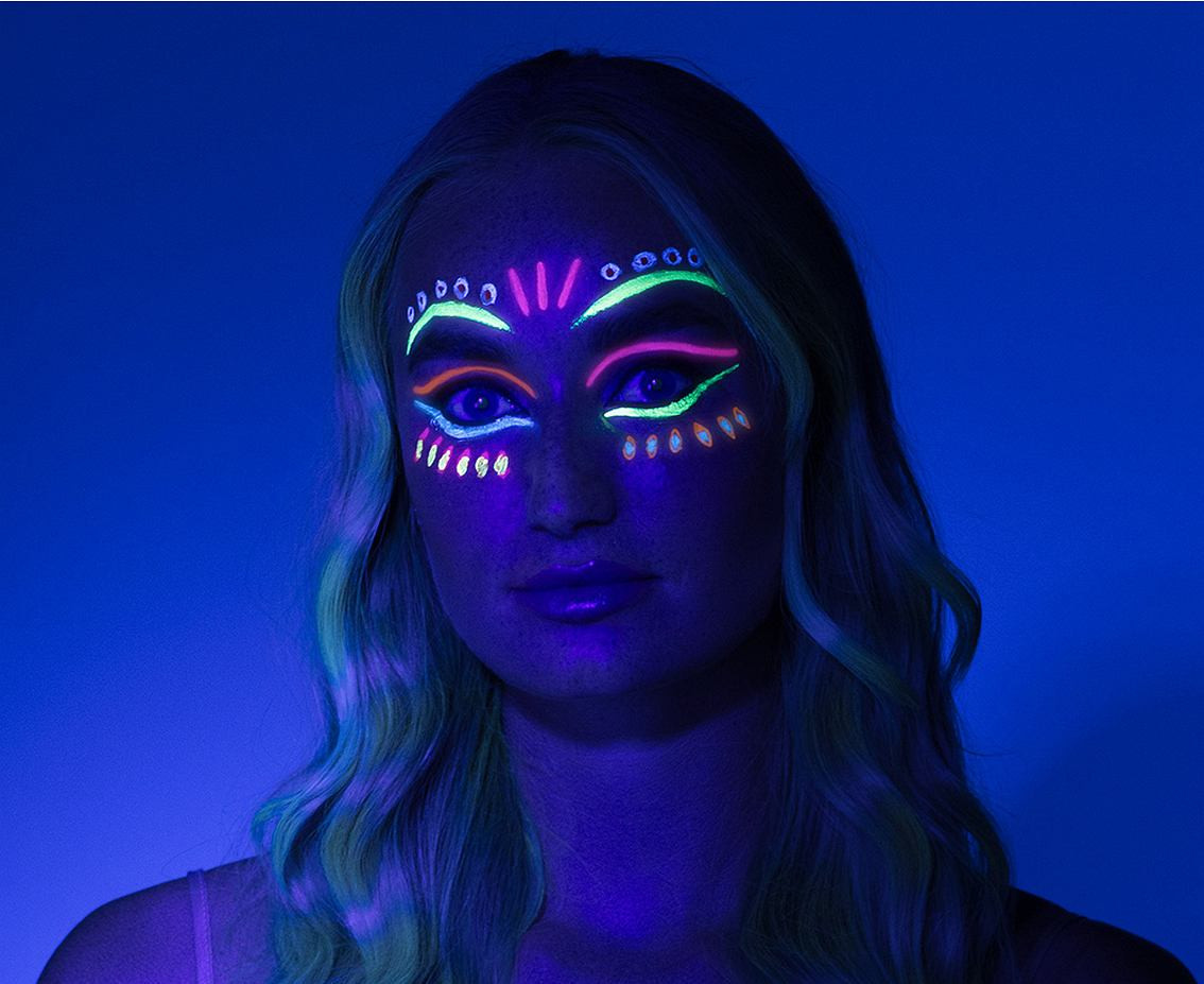 Neon Face Painting Kit (Paints, Applicator)