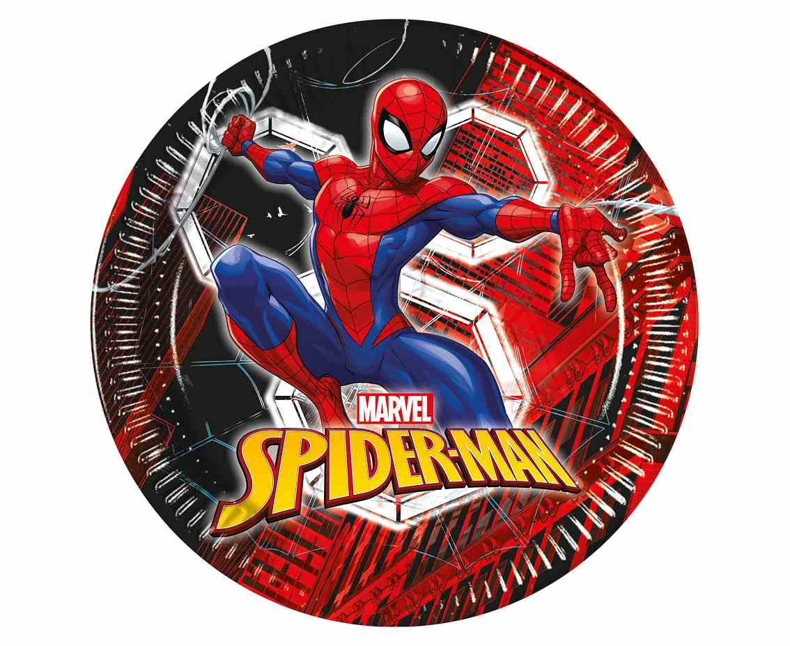 Spiderman World of Web Paper Plates, 23cm, 8 pcs.