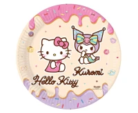 Hello Kitty and Kuromi Paper Plates, 23cm, 8 pcs.