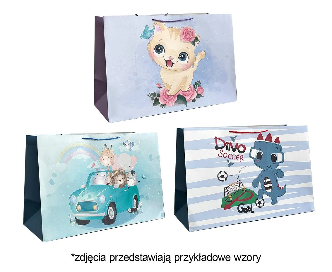 Gift bag 3wz 30x42x20cm JP 4681H wide bottom mix, 1 pc.