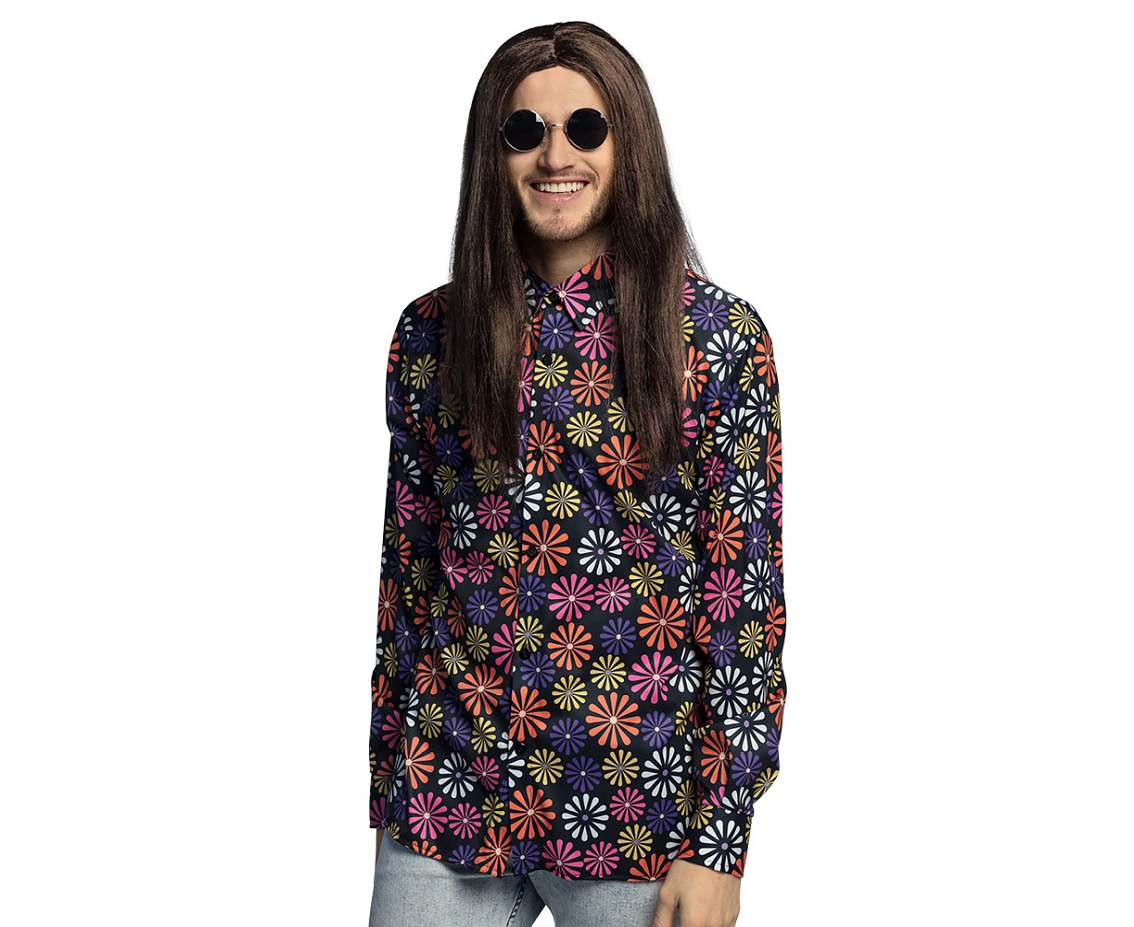 Hippie Shirt Flower Power, size L