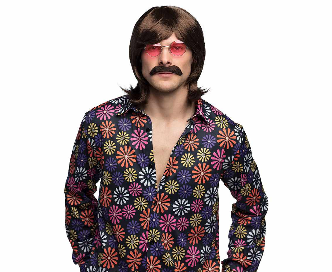 Hippie Shirt Flower Power, size L