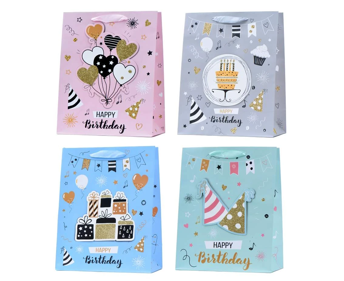 Gift bag (M) cm: 17.8 x 22.9 x 9.8, mix, 1 pc.