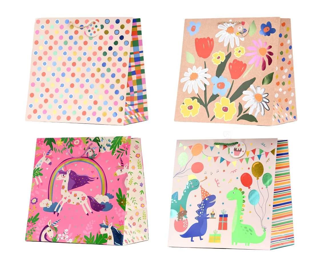 Gift bag with wide bottom, 37.5x37.5x24.5 cm, mix, 1 pc.