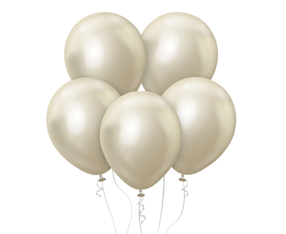 Balloons Kalisan 12", mirror white gold, 50pcs