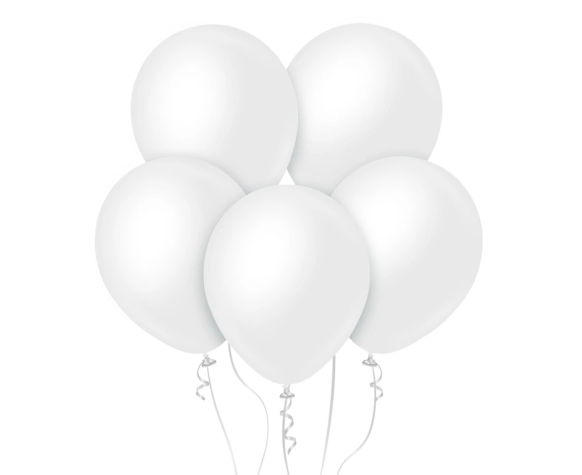 Balloons Kalisan 12", opaque satin snow white, 50 pcs