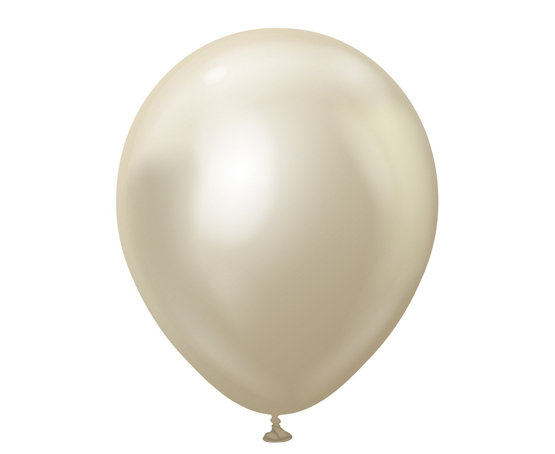 Balloons Kalisan 18", mirror white gold, 25pcs