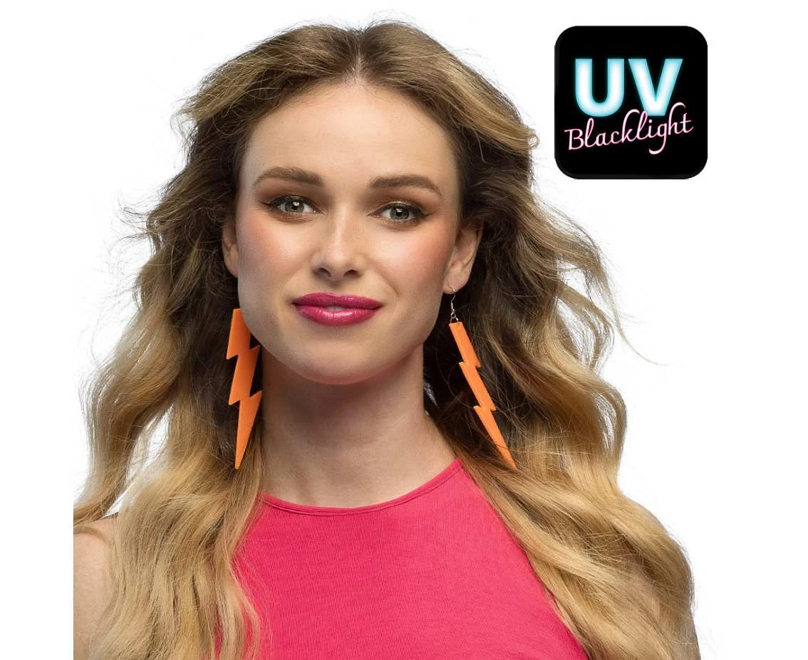 Pair earrings Flash neon orange
