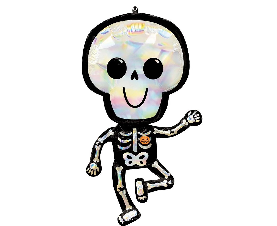 Holographic SuperShape Iridescent Bare Bones Skeleton Foil Balloon EOL