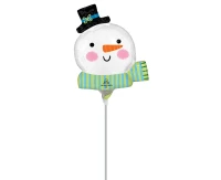 Mini Shape HO HO HO Snowman Foil Balloon EOL