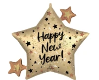 SuperShape Satin NYE Natural Sparkle Star Foil Balloon EOL