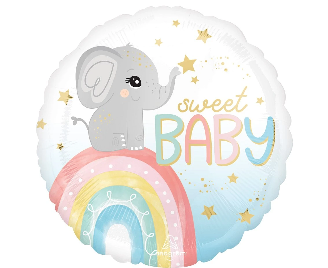 Standard Satin XL Satin Baby Elephant Foil Balloon EOL