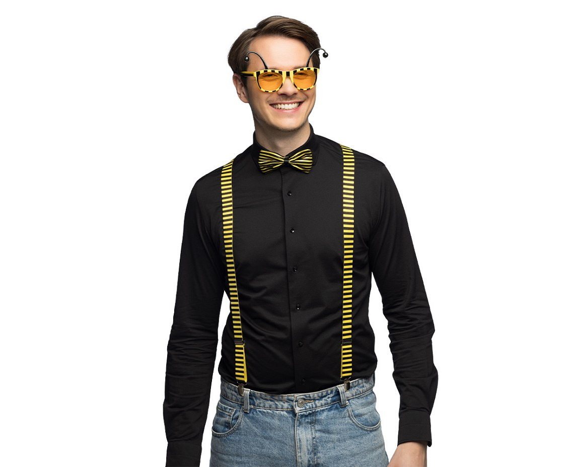 Set Honey bee (suspenders, glasses and bow tie)