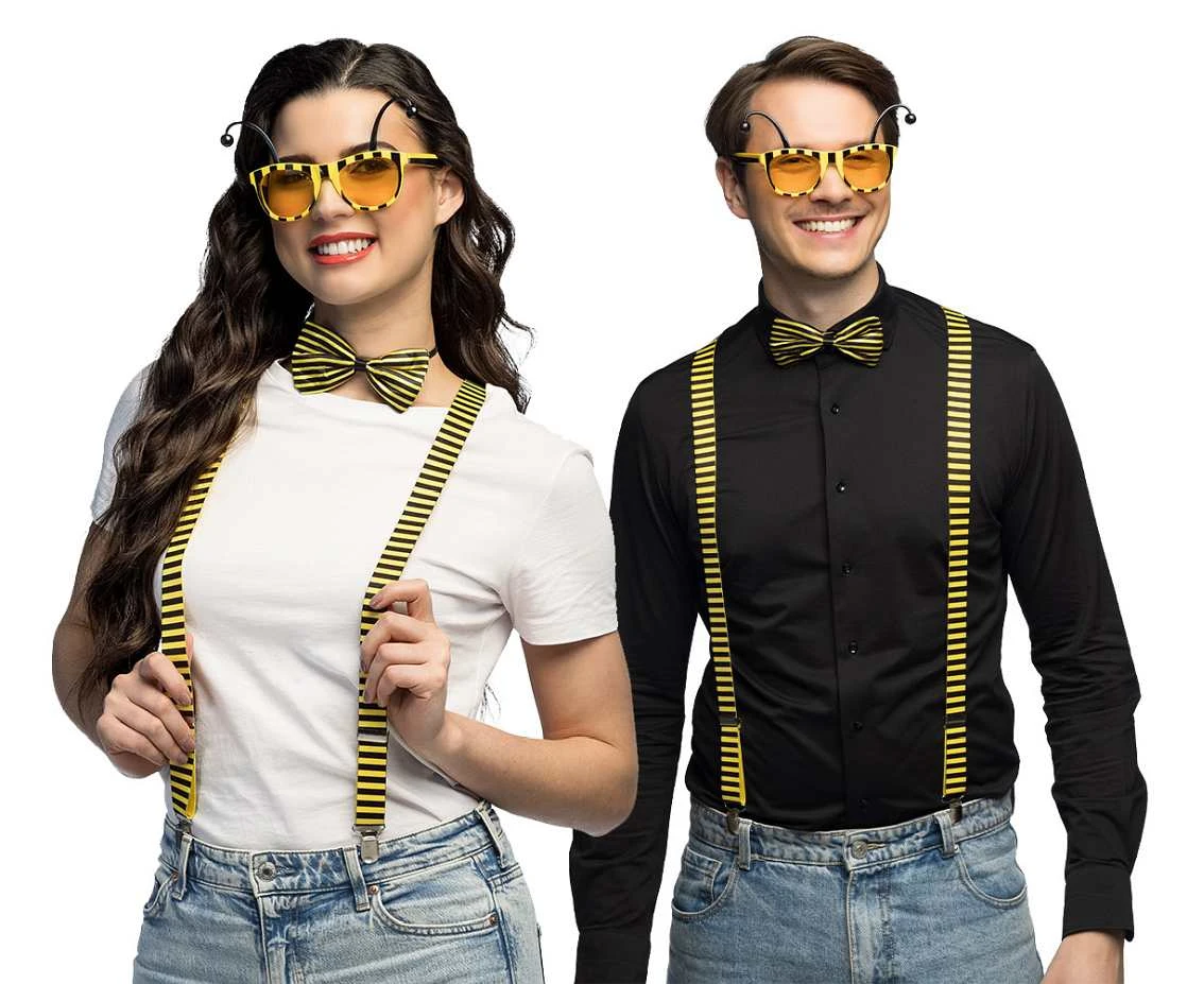Set Honey bee (suspenders, glasses and bow tie)
