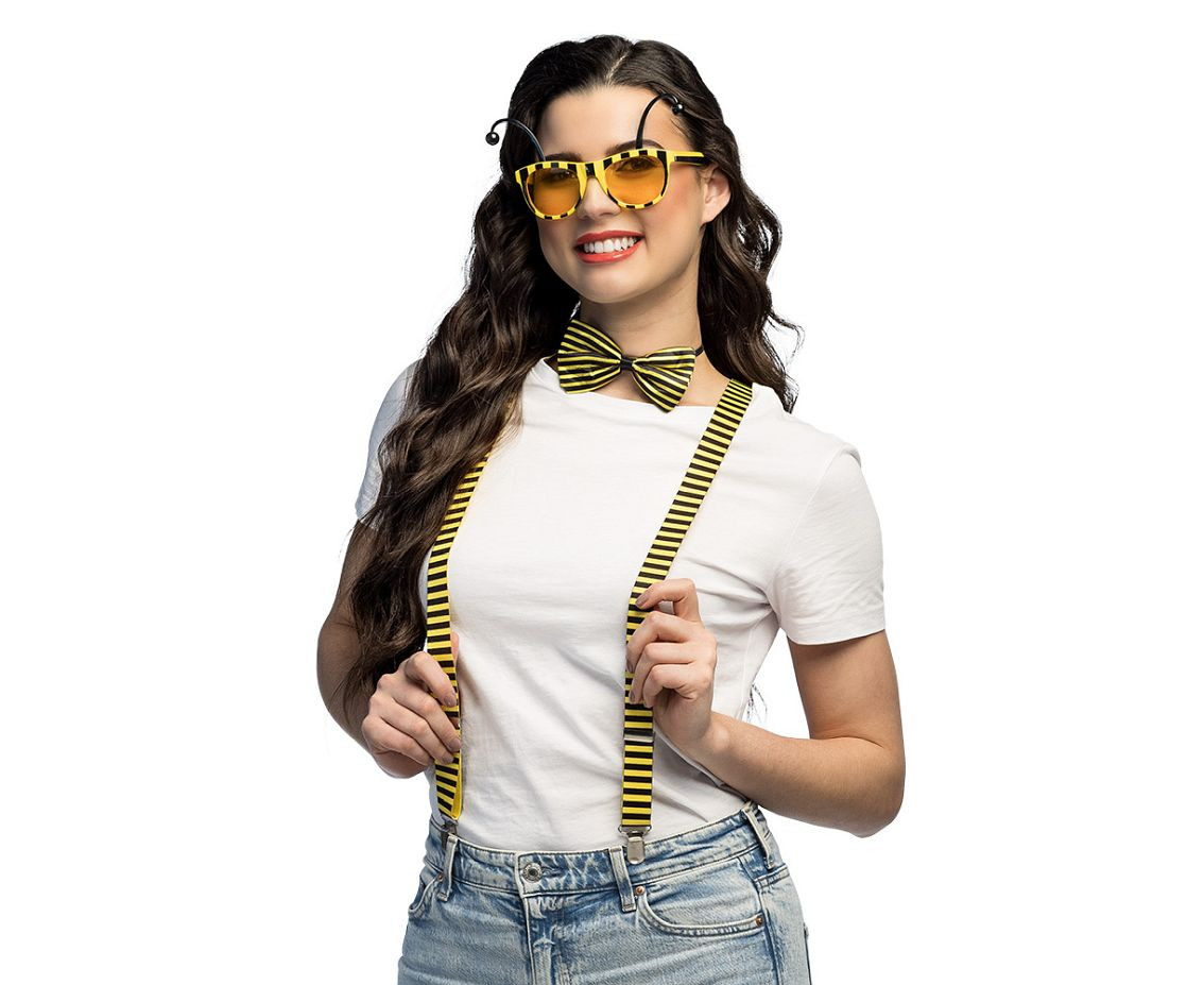 Set Honey bee (suspenders, glasses and bow tie)