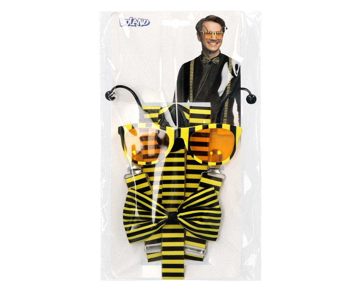 Set Honey bee (suspenders, glasses and bow tie)