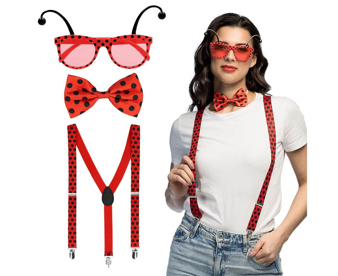 Set Ladybird (suspenders, glasses and bow tie)