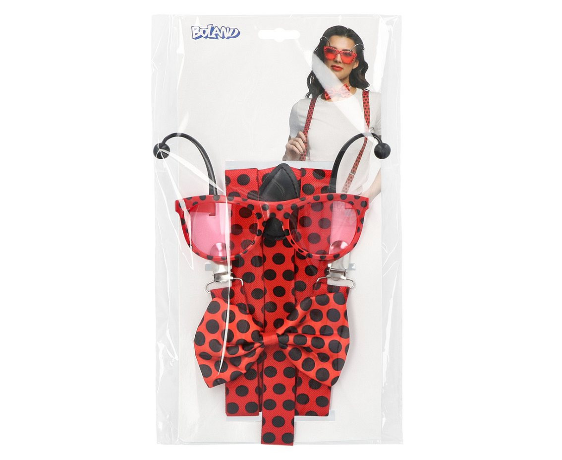 Set Ladybird (suspenders, glasses and bow tie)