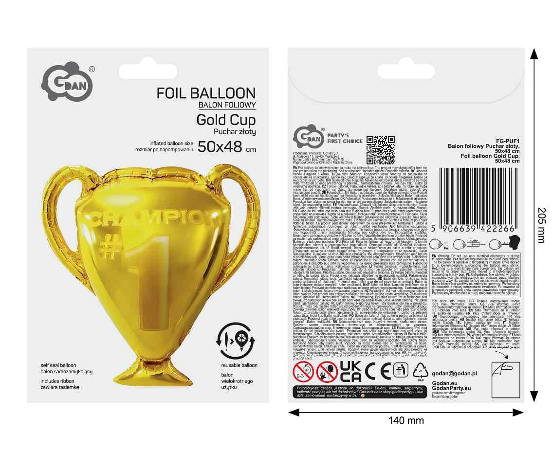 Foil balloon  Gold Cup , 50x48cm