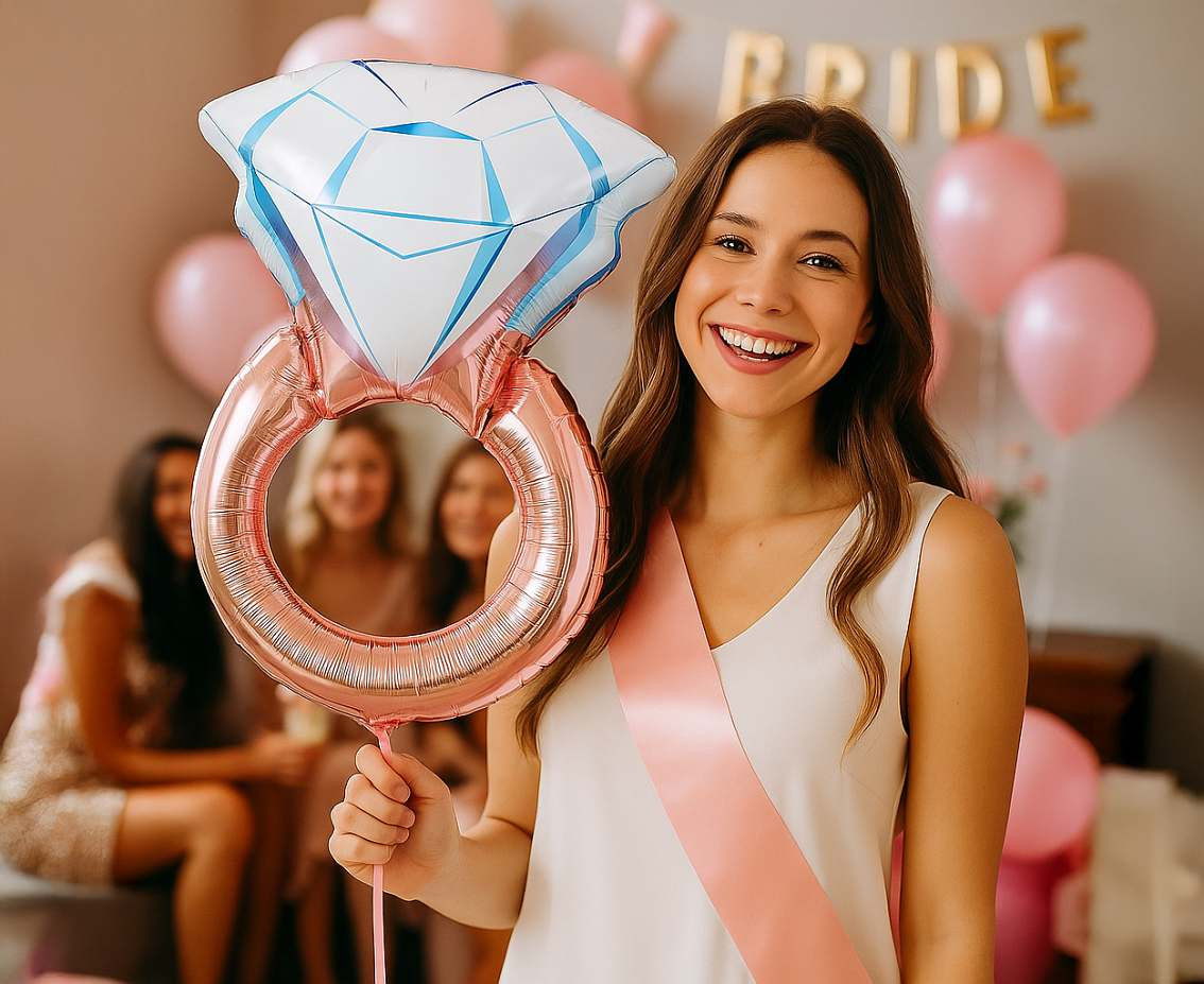 Foil balloon  Pink Ring , 42x58cm