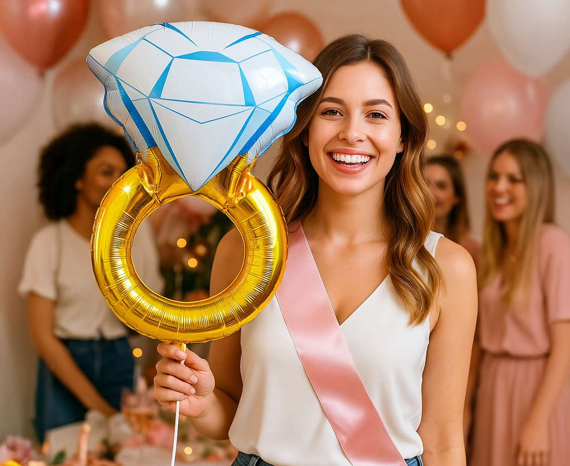 Foil balloon  Gold Ring , 42x58cm