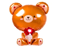 Foil balloon  Teddy Bear with Rose , 51x48cm
