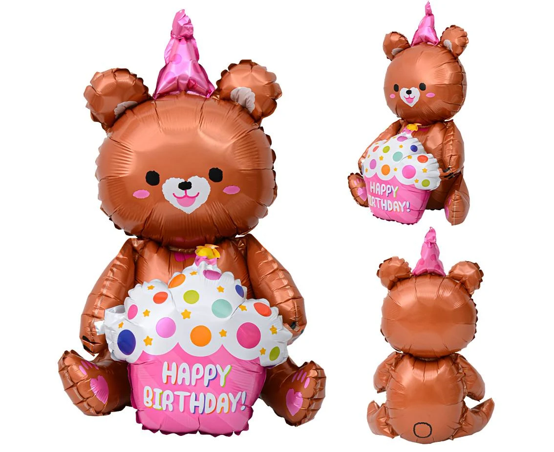 Foil balloon  Teddy Bear with Birthday Cake , 58x42cm