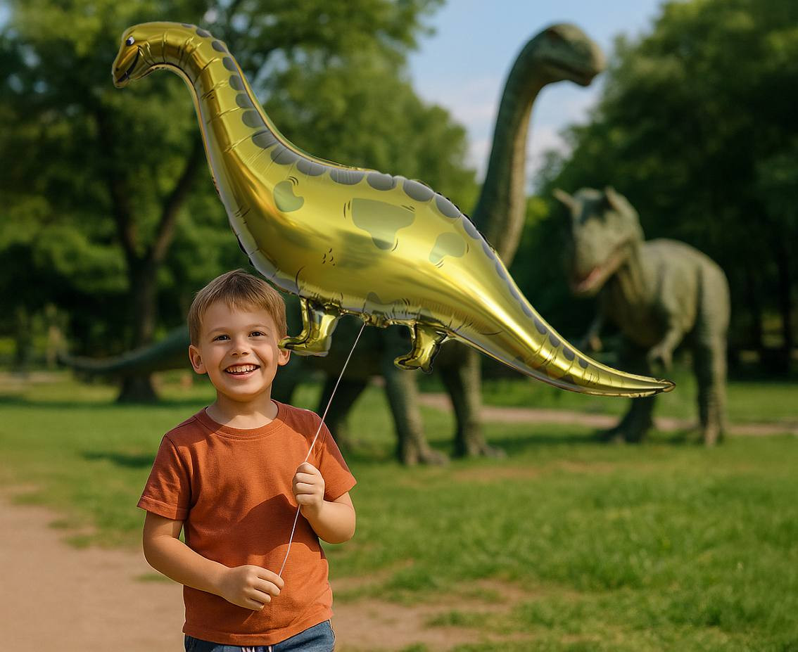 Foil balloon  Brachiosaurus Dinosaur , Green, 99x56cm