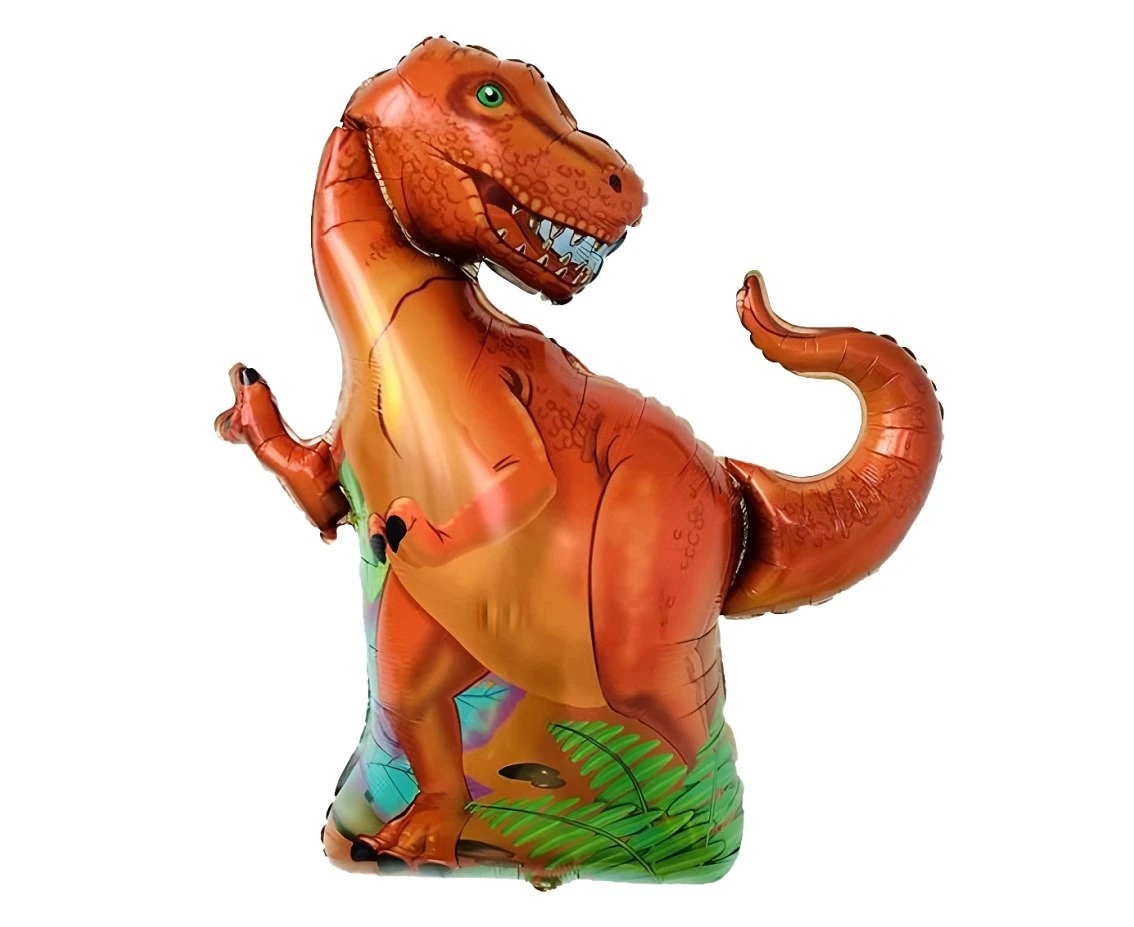 Foil balloon  T-rex Dinosaur , Orange, 66x59cm