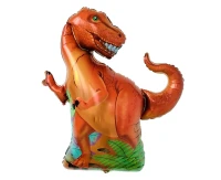 Foil balloon  T-rex Dinosaur , Orange, 66x59cm