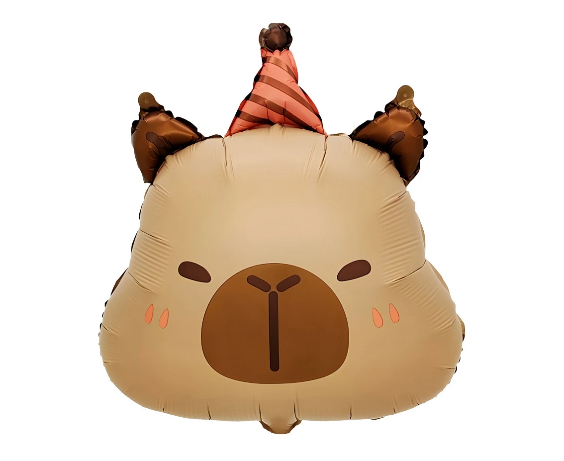 Foil balloon  Birthday Capybara (Head), 48x38cm