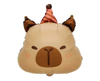 Foil balloon  Birthday Capybara (Head), 48x38cm