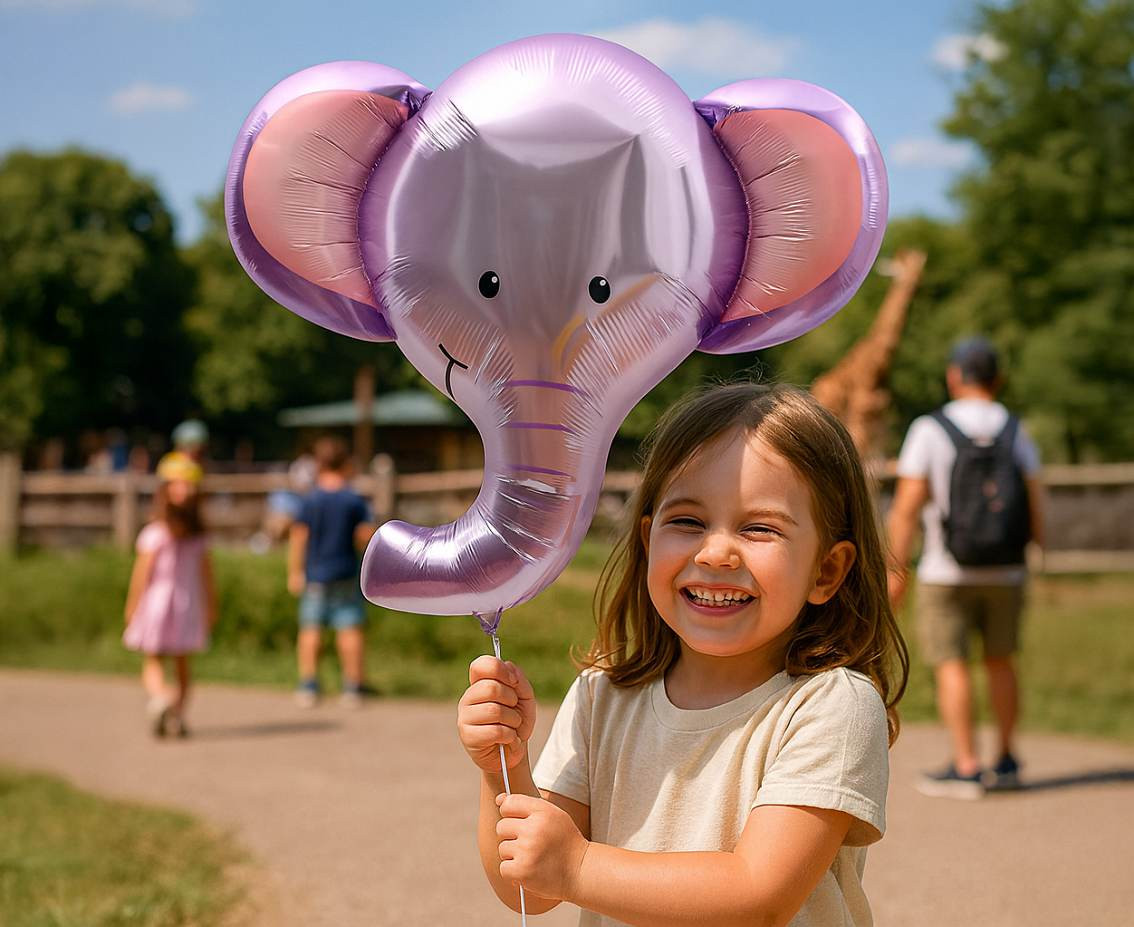 Foil balloon Purple Elephant (Head), 67x58cm