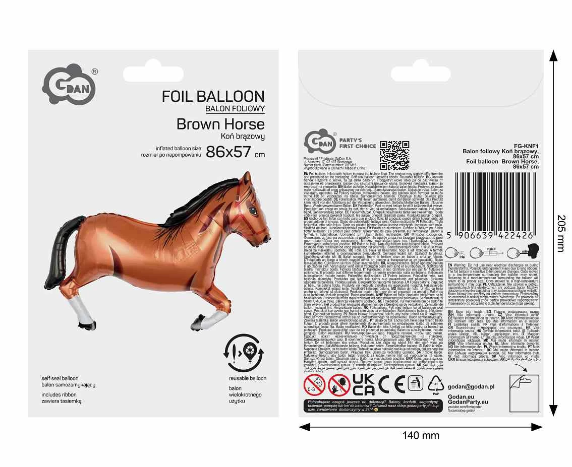Foil balloon  Brown Horse , 86x57cm