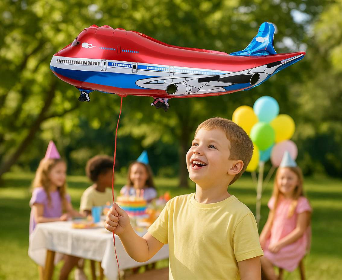 Foil balloon  Red Airplane , 28x75cm